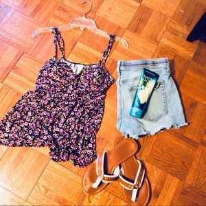 Floral print 🌸baby doll tank top 💜